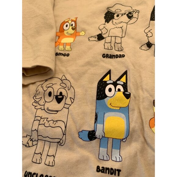 Bluey Character Graphic Tan T-Shirt M Cotton - Picture 4 of 7